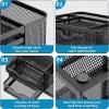 imageMarbrasse Mesh Desk Organizer Pen Organizer with 2 Drawer MultiFunctional Pencil Holder for Desk Desk Organizers and Accessories with 5 Compartments  Drawer for Office Art Supplies BlackBlack