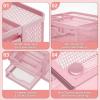 imageMarbrasse Mesh Desk Organizer Pen Organizer with 2 Drawer MultiFunctional Pencil Holder for Desk Desk Organizers and Accessories with 5 Compartments  Drawer for Office Art Supplies BlackPink