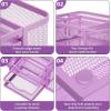 imageMarbrasse Mesh Desk Organizer Pen Organizer with 2 Drawer MultiFunctional Pencil Holder for Desk Desk Organizers and Accessories with 5 Compartments  Drawer for Office Art Supplies BlackPurple
