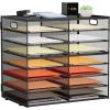 imageMarbrasse 8 Tier Desktop Literature Organizer Mesh Paper Organizer Desk Organizers File Sorter Mail Center Paper Storage Cabinet Classroom Keepers Mailbox for Office Home School BlackA4 paper only  8 tier