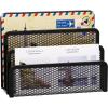 imageMarbrasse Mail Organizer for Desk 3Slot Mesh Metal Mail Holder countertop Letter Holder Office Desktop Envelope and Document Storage Rack BlackBlack