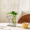 imageMarbrasse Desktop Glass Planter Hydroponics VasePlanter Bulb Vase with Holder for Home DecorationModern Creative Cat Plant Terrarium Stand Scindapsus Container Lovely CatA101shuipei002