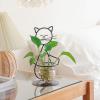 imageMarbrasse Desktop Glass Planter Hydroponics VasePlanter Bulb Vase with Holder for Home DecorationModern Creative Cat Plant Terrarium Stand Scindapsus Container Lovely CatJklw30816