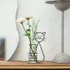 imageMarbrasse Desktop Glass Planter Hydroponics VasePlanter Bulb Vase with Holder for Home DecorationModern Creative Cat Plant Terrarium Stand Scindapsus Container Lovely CatA101shuipei003