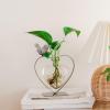 imageMarbrasse Desktop Glass Vase Creative Bird with Heart Planter Vase Glass Vases for Plants Plant Terrarium Stand for Modern Office Home DecorationsHeartshaped Glass Holder