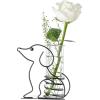 imageMarbrasse Desktop Glass Planter Hydroponics VasePlanter Bulb Vase with Holder for Home DecorationModern Creative Cat Plant Terrarium Stand Scindapsus Container Lovely CatA101shuipei002