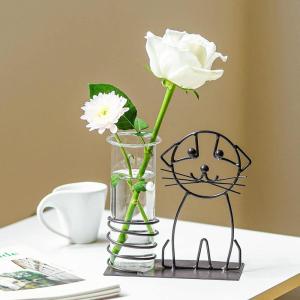 imageMarbrasse Desktop Glass Planter Hydroponics VasePlanter Bulb Vase with Holder for Home DecorationModern Creative Cat Plant Terrarium Stand Scindapsus Container Lovely CatA101shuipei001