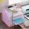 imageMarbrasse Desk Organizers and Accessories 5Tier Paper Letter Tray Organizer with File Holder Mesh File Organizer for Desk Office Desk Accessories ampamp Organization for Supplies BlackPink