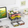 imageMarbrasse Desk Organizers and Accessories 5Tier Paper Letter Tray Organizer with File Holder Mesh File Organizer for Desk Office Desk Accessories ampamp Organization for Supplies BlackFile organizer with 3 drawers