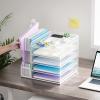imageMarbrasse Desk Organizers and Accessories 5Tier Paper Letter Tray Organizer with File Holder Mesh File Organizer for Desk Office Desk Accessories ampamp Organization for Supplies BlackWhite
