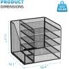 imageMarbrasse Desk Organizers and Accessories 5Tier Paper Letter Tray Organizer with File Holder Mesh File Organizer for Desk Office Desk Accessories ampamp Organization for Supplies BlackBlack