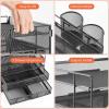 imageMarbrasse Desk Organizers and Accessories 5Tier Paper Letter Tray Organizer with File Holder Mesh File Organizer for Desk Office Desk Accessories ampamp Organization for Supplies BlackFile organizer with 3 drawers