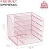 imageMarbrasse Desk Organizers and Accessories 5Tier Paper Letter Tray Organizer with File Holder Mesh File Organizer for Desk Office Desk Accessories ampamp Organization for Supplies BlackPink