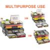 imageMarbrasse Desk Organizers and Accessories 5Tier Paper Letter Tray Organizer with File Holder Mesh File Organizer for Desk Office Desk Accessories ampamp Organization for Supplies BlackFile organizer with 3 drawers