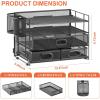 imageMarbrasse Desk Organizers and Accessories 5Tier Paper Letter Tray Organizer with File Holder Mesh File Organizer for Desk Office Desk Accessories ampamp Organization for Supplies BlackFile organizer with 3 drawers