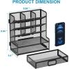 imageMarbrasse Larger Mesh Desk Organizer with Drawer MultiFunctional Pen Pencil Holder Easy Assembly Desk Organizers and Accessories for Office Art Supplies BlackBlack