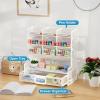 imageMarbrasse Larger Mesh Desk Organizer with Drawer MultiFunctional Pen Pencil Holder Easy Assembly Desk Organizers and Accessories for Office Art Supplies BlackWhite