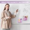 imageMagnetic Dry Erase Marker Holder Mesh Pen Holder for WhiteboardMagnet Pencil Organizer Storage for Refrigerator Locker Accessories Organizer for Home School and OfficeBlackPurple