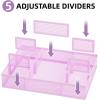 imageMarbrasse 2 Pack Desk Drawer Organizer Mesh Drawer Organizer Tray with 8 Adjustable Compartments Desk Organizers and Accessories 5 Dividers Drawer for Office Supplies Makeup ampamp Vanity BlackPurple