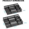 imageMarbrasse 2 Pack Desk Drawer Organizer Mesh Drawer Organizer Tray with 8 Adjustable Compartments Desk Organizers and Accessories 5 Dividers Drawer for Office Supplies Makeup ampamp Vanity BlackBlack