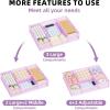 imageMarbrasse 2 Pack Desk Drawer Organizer Mesh Drawer Organizer Tray with 8 Adjustable Compartments Desk Organizers and Accessories 5 Dividers Drawer for Office Supplies Makeup ampamp Vanity BlackPurple