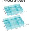 imageMarbrasse 2 Pack Desk Drawer Organizer Mesh Drawer Organizer Tray with 8 Adjustable Compartments Desk Organizers and Accessories 5 Dividers Drawer for Office Supplies Makeup ampamp Vanity BlackBlue