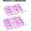 imageMarbrasse 2 Pack Desk Drawer Organizer Mesh Drawer Organizer Tray with 8 Adjustable Compartments Desk Organizers and Accessories 5 Dividers Drawer for Office Supplies Makeup ampamp Vanity BlackPurple