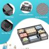 imageMarbrasse 2 Pack Desk Drawer Organizer Mesh Drawer Organizer Tray with 8 Adjustable Compartments Desk Organizers and Accessories 5 Dividers Drawer for Office Supplies Makeup ampamp Vanity BlackBlack