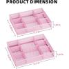 imageMarbrasse 2 Pack Desk Drawer Organizer Mesh Drawer Organizer Tray with 8 Adjustable Compartments Desk Organizers and Accessories 5 Dividers Drawer for Office Supplies Makeup ampamp Vanity BlackPink