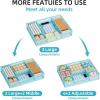imageMarbrasse 2 Pack Desk Drawer Organizer Mesh Drawer Organizer Tray with 8 Adjustable Compartments Desk Organizers and Accessories 5 Dividers Drawer for Office Supplies Makeup ampamp Vanity BlackBlue