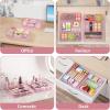 imageMarbrasse 2 Pack Desk Drawer Organizer Mesh Drawer Organizer Tray with 8 Adjustable Compartments Desk Organizers and Accessories 5 Dividers Drawer for Office Supplies Makeup ampamp Vanity BlackPink