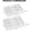 imageMarbrasse 2 Pack Desk Drawer Organizer Mesh Drawer Organizer Tray with 8 Adjustable Compartments Desk Organizers and Accessories 5 Dividers Drawer for Office Supplies Makeup ampamp Vanity BlackWhite