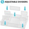 imageMarbrasse 2 Pack Desk Drawer Organizer Mesh Drawer Organizer Tray with 8 Adjustable Compartments Desk Organizers and Accessories 5 Dividers Drawer for Office Supplies Makeup ampamp Vanity BlackWhite