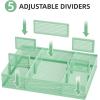 imageMarbrasse 2 Pack Desk Drawer Organizer Mesh Drawer Organizer Tray with 8 Adjustable Compartments Desk Organizers and Accessories 5 Dividers Drawer for Office Supplies Makeup ampamp Vanity BlackGreen