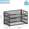 imageMarbrasse 3 Tier Paper Organizer Letter Tray Mesh File Organizer with Handle Paper Sorter Desk Organizer for Home Office Supplies2pblack