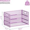 imageMarbrasse 3 Tier Paper Organizer Letter Tray Mesh File Organizer with Handle Paper Sorter Desk Organizer for Home Office SuppliesPurple