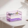 imageMarbrasse 3 Tier Paper Organizer Letter Tray Mesh File Organizer with Handle Paper Sorter Desk Organizer for Home Office SuppliesPurple