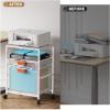 imageMarbrasse Rolling File Cart with Handle Mobile File Cabinet on Lockable Wheels Office Filing Cabinet Organizer Printer Stand with Hanging File Folder Organizer for Home Office  Dark BrownWhite