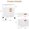 imageMarbrasse Rolling File Cart with Handle Mobile File Cabinet on Lockable Wheels Office Filing Cabinet Organizer Printer Stand with Hanging File Folder Organizer for Home Office  Dark BrownWhite