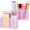 imageMagnetic Dry Erase Marker Holder Mesh Pen Holder for WhiteboardMagnet Pencil Organizer Storage for Refrigerator Locker Accessories Organizer for Home School and OfficeBlackPurple