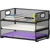 imageMarbrasse 3 Tier Paper Organizer Letter Tray Mesh File Organizer with Handle Paper Sorter Desk Organizer for Home Office SuppliesBlack