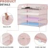 imageMarbrasse 4 Tier Paper Organizer Letter Tray  Mesh Desk File Organizer with Handle Paper Sorter Organizer for LetterA4 Office File Folder Holder Black 126quot x 91quot x 107quotPink
