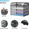 imageMarbrasse 4 Tier Paper Organizer Letter Tray  Mesh Desk File Organizer with Handle Paper Sorter Organizer for LetterA4 Office File Folder Holder Black 126quot x 91quot x 107quotBlack