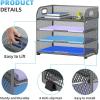 imageMarbrasse 4 Tier Paper Organizer Letter Tray  Mesh Desk File Organizer with Handle Paper Sorter Organizer for LetterA4 Office File Folder Holder Black 126quot x 91quot x 107quotGray