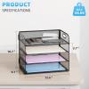 imageMarbrasse 4 Tier Paper Organizer Letter Tray  Mesh Desk File Organizer with Handle Paper Sorter Organizer for LetterA4 Office File Folder Holder Black 126quot x 91quot x 107quotBlack