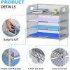 imageMarbrasse 4 Tier Paper Organizer Letter Tray  Mesh Desk File Organizer with Handle Paper Sorter Organizer for LetterA4 Office File Folder Holder Black 126quot x 91quot x 107quotSilver