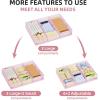 imageMarbrasse Desk Drawer Organizer Metal Mesh Drawer Organizer Tray with 5 Adjustable CompartmentsDesk Organizers and Accessories for HomeOfficeKitchenMakeupVanity BlackPink