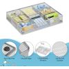 imageMarbrasse Desk Drawer Organizer Metal Mesh Drawer Organizer Tray with 5 Adjustable CompartmentsDesk Organizers and Accessories for HomeOfficeKitchenMakeupVanity BlackSilver