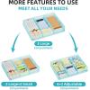 imageMarbrasse Desk Drawer Organizer Metal Mesh Drawer Organizer Tray with 5 Adjustable CompartmentsDesk Organizers and Accessories for HomeOfficeKitchenMakeupVanity BlackBlue
