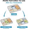 imageMarbrasse Desk Drawer Organizer Metal Mesh Drawer Organizer Tray with 5 Adjustable CompartmentsDesk Organizers and Accessories for HomeOfficeKitchenMakeupVanity BlackSilver
